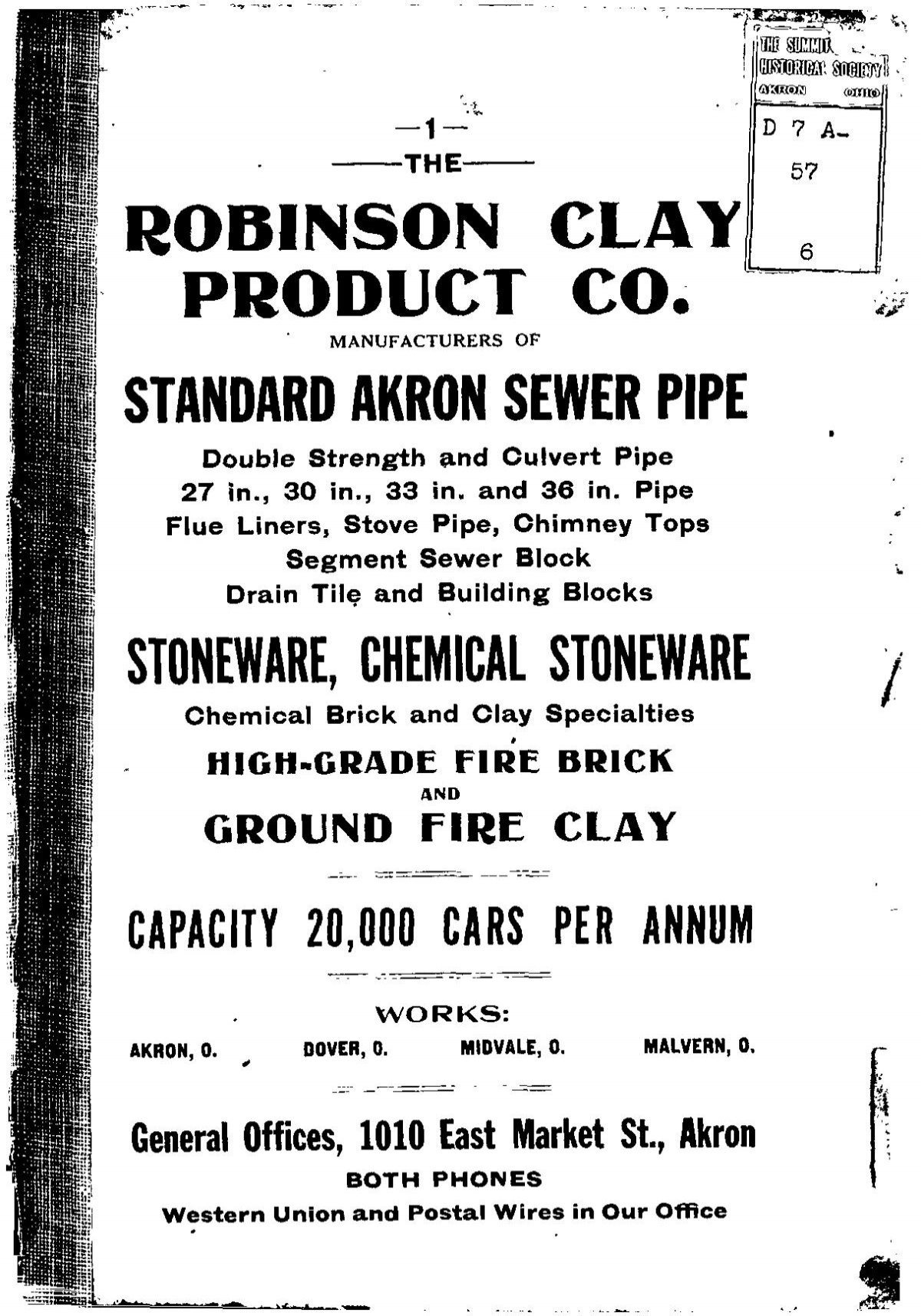 Public Library clay - Akron-Summit robinson product co. County