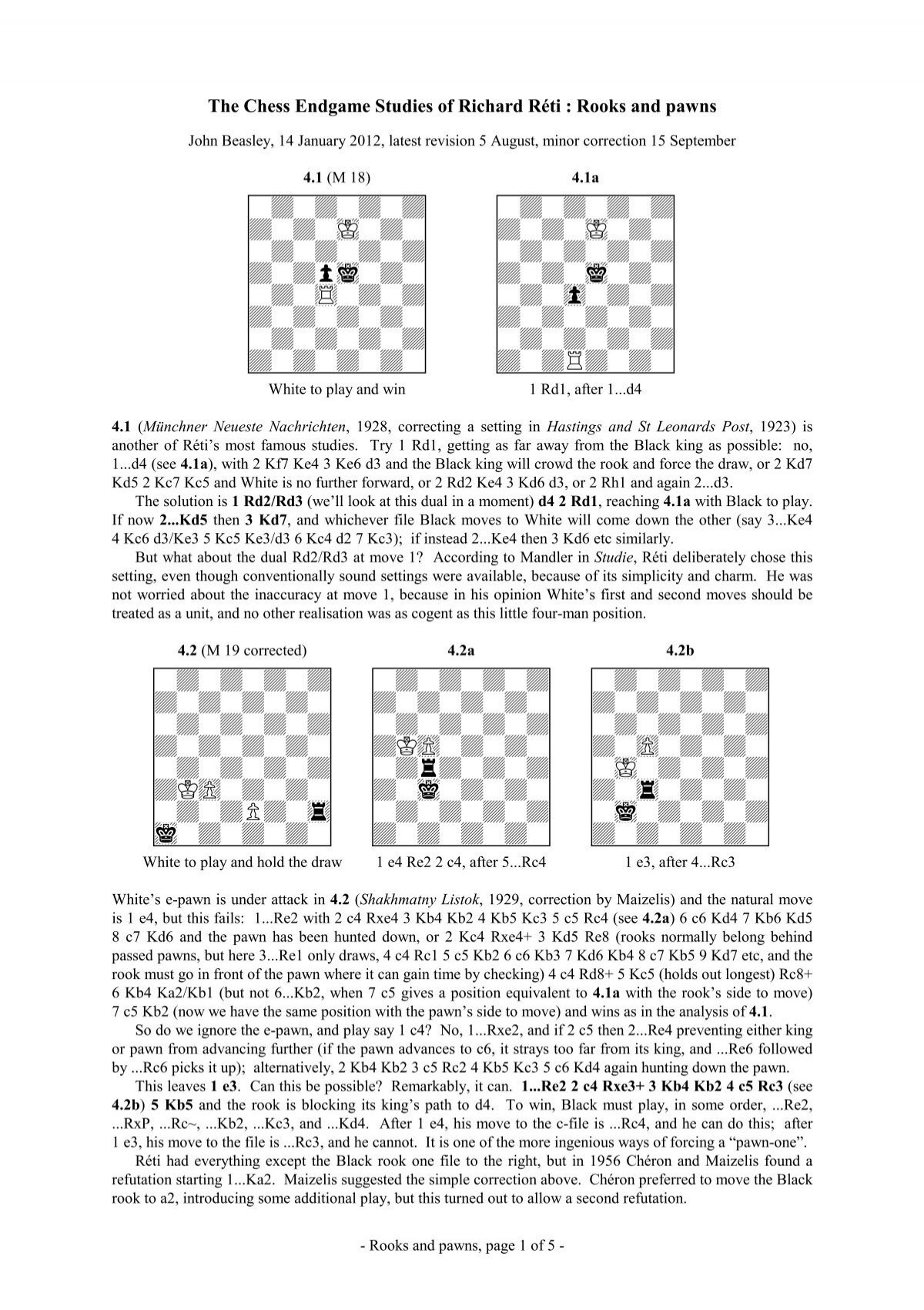One of the Most Famous Endgame Study, Richard Reti, The Reti Maneuver