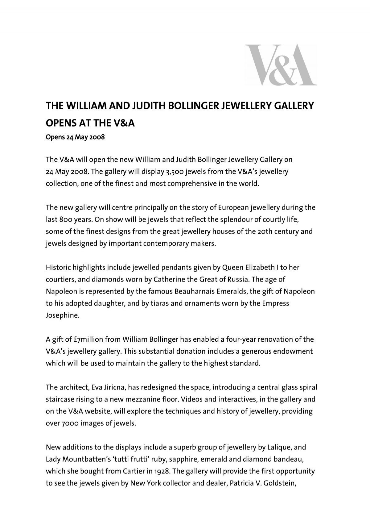 The William and Judith Bollinger Gallery, Victoria and Albert