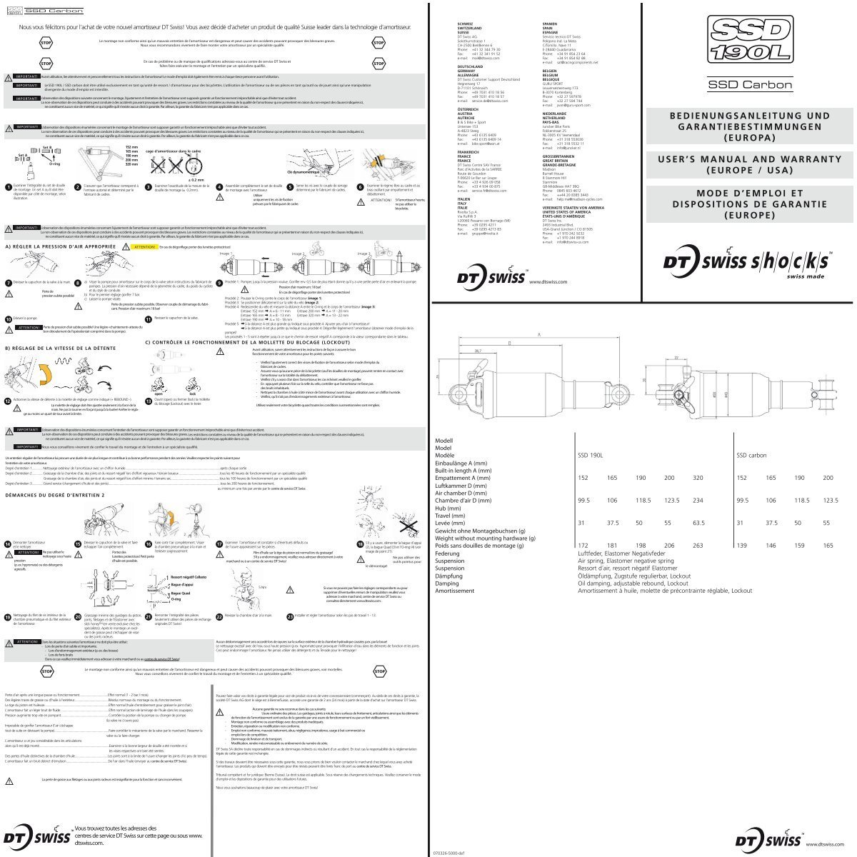 europa) user's manual and warranty (europe / usa) - DT Swiss