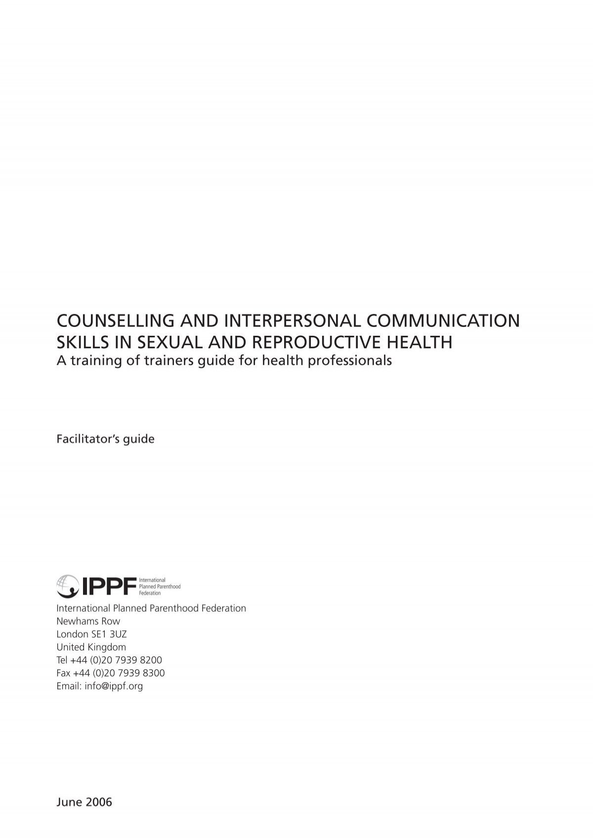 Counselling And Interpersonal Communication Skills In Sexual And 3402