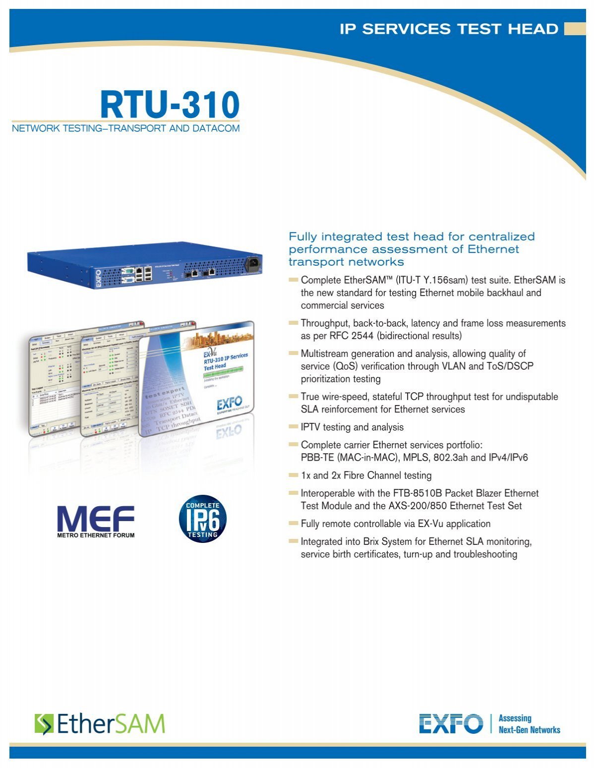 RTU-310 IP Services Test Head