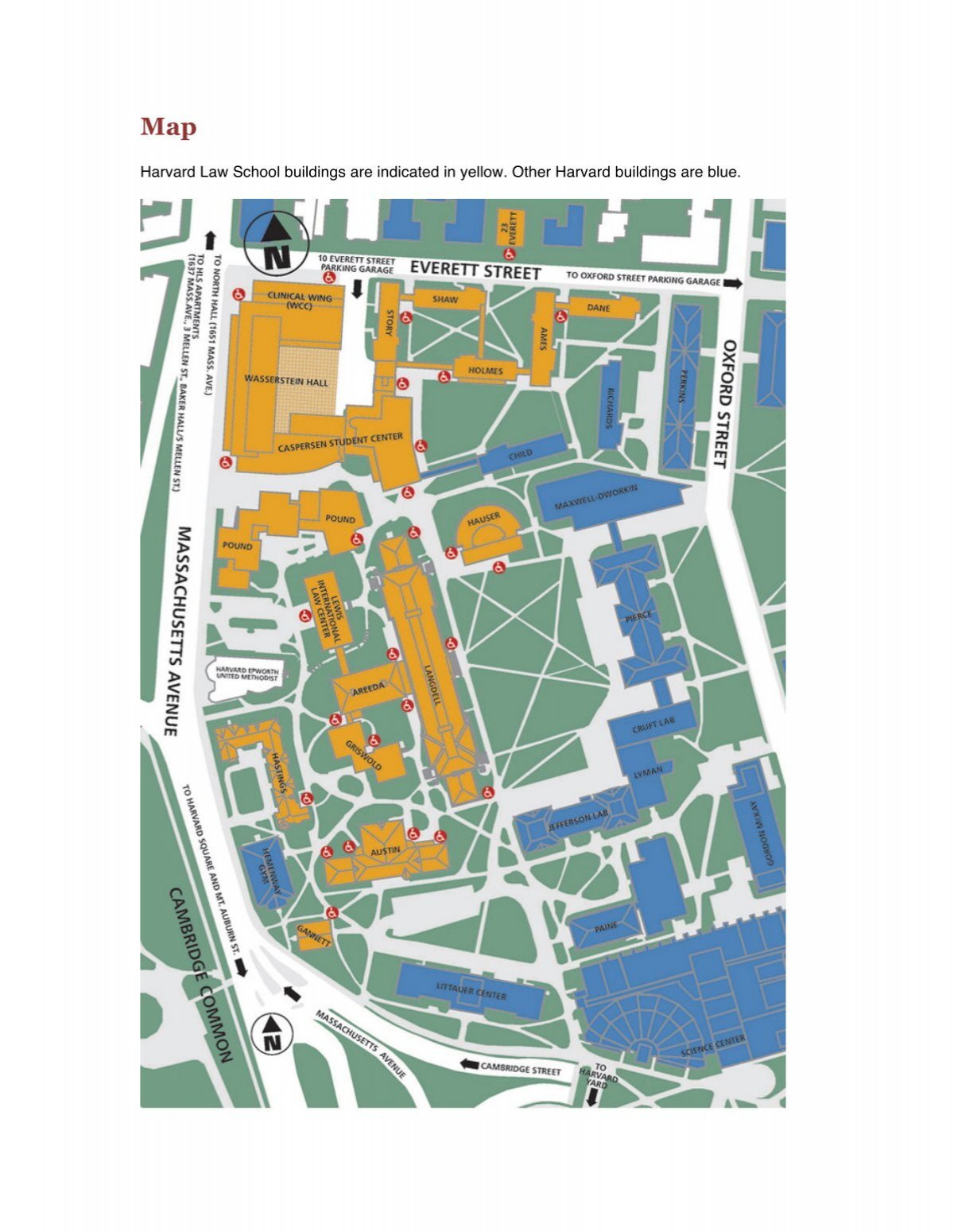 harvard college campus map
