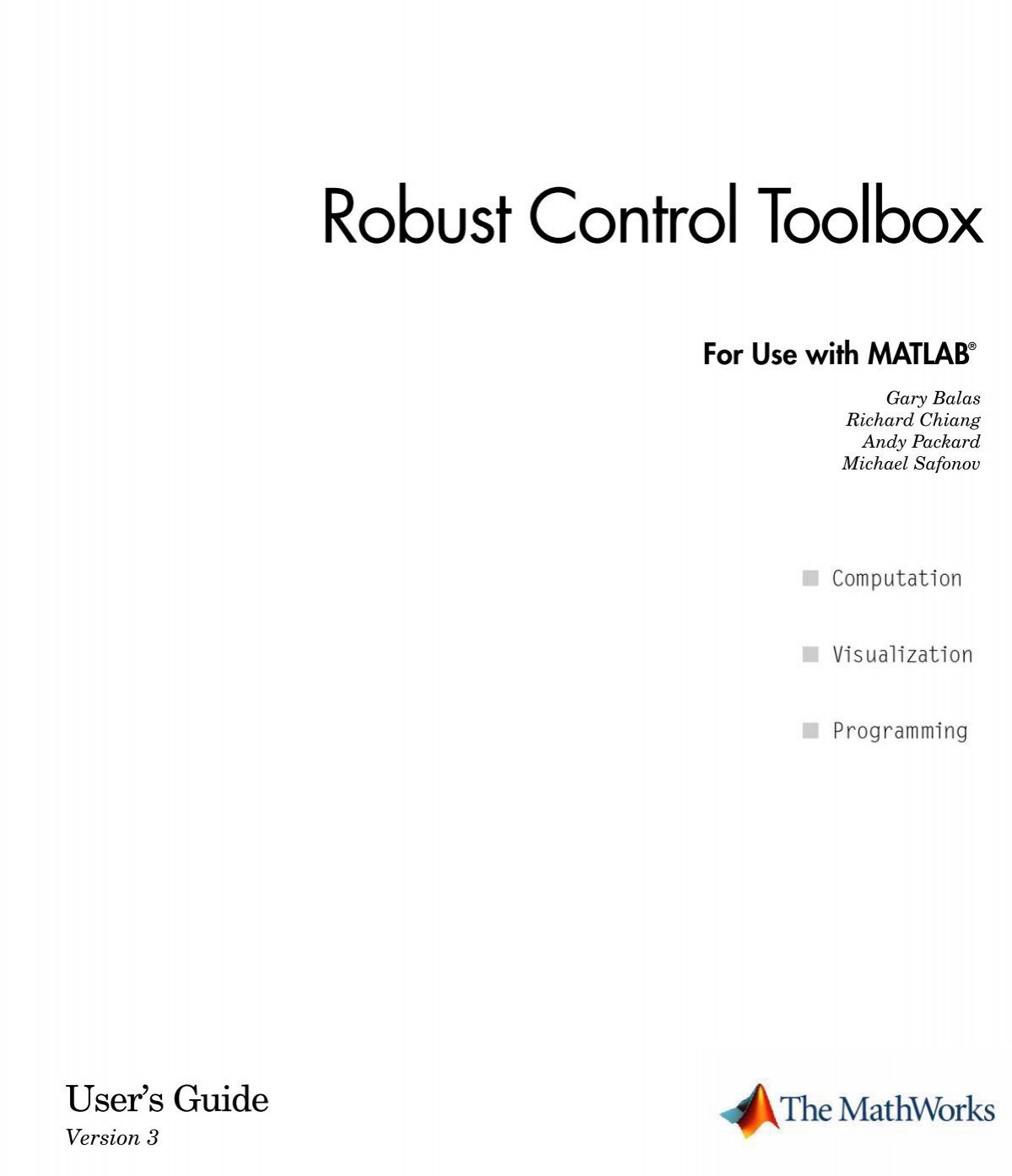Robust Control Toolbox Saba Web Page