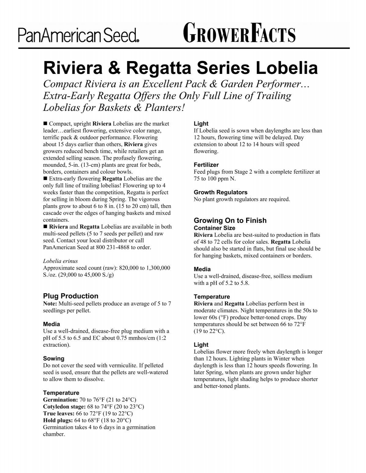 Riviera & Regatta Series Lobelia - Pan American Seed Company