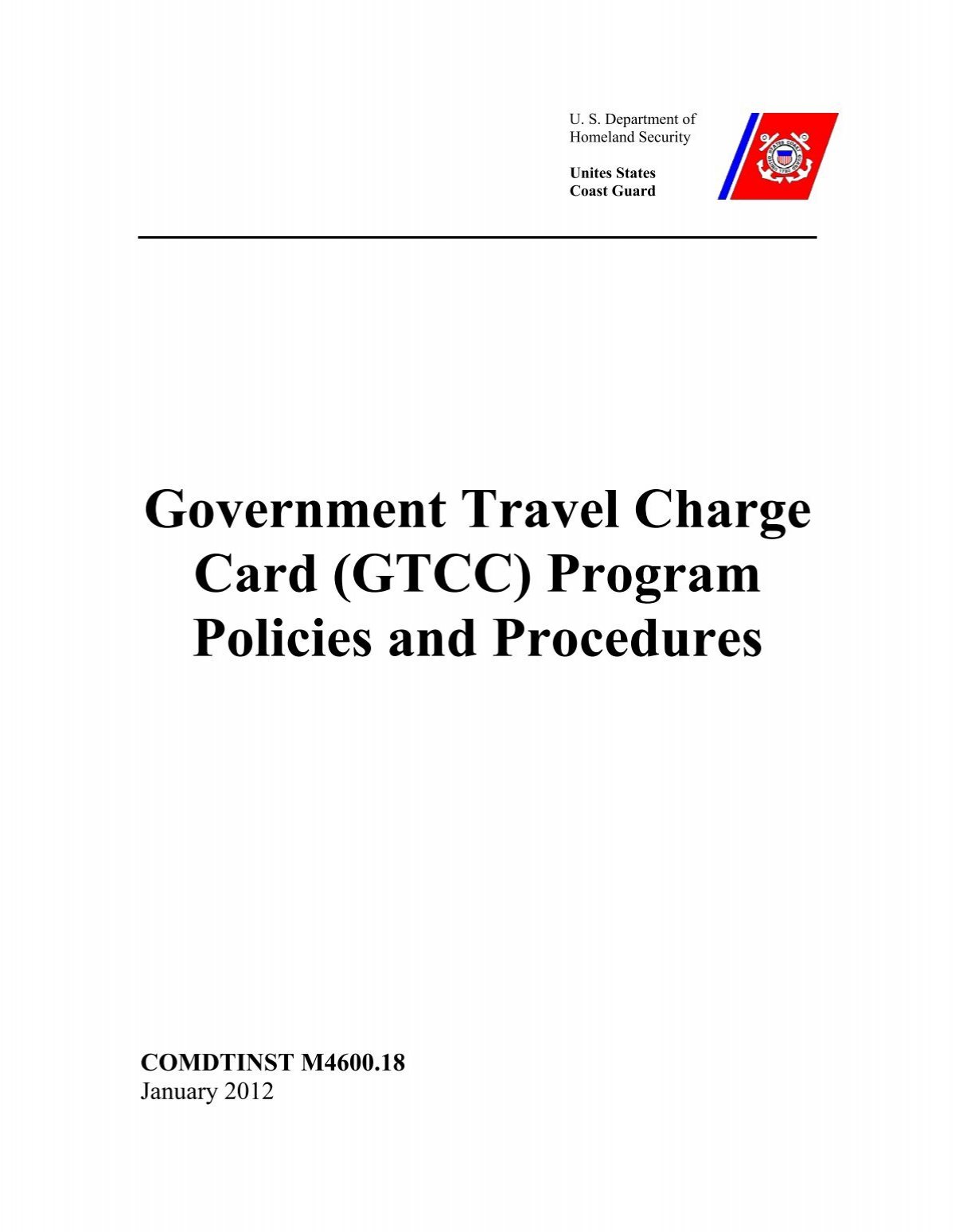 coast guard government travel card