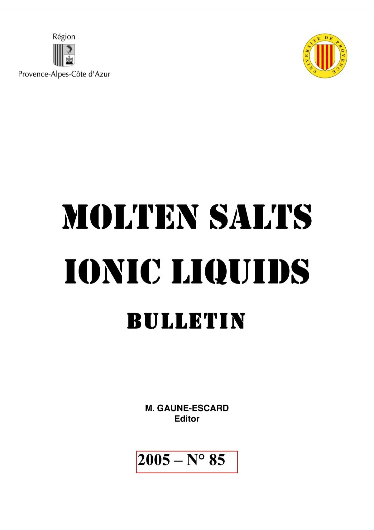 Ionic Liquids Iusti Univ Mrs