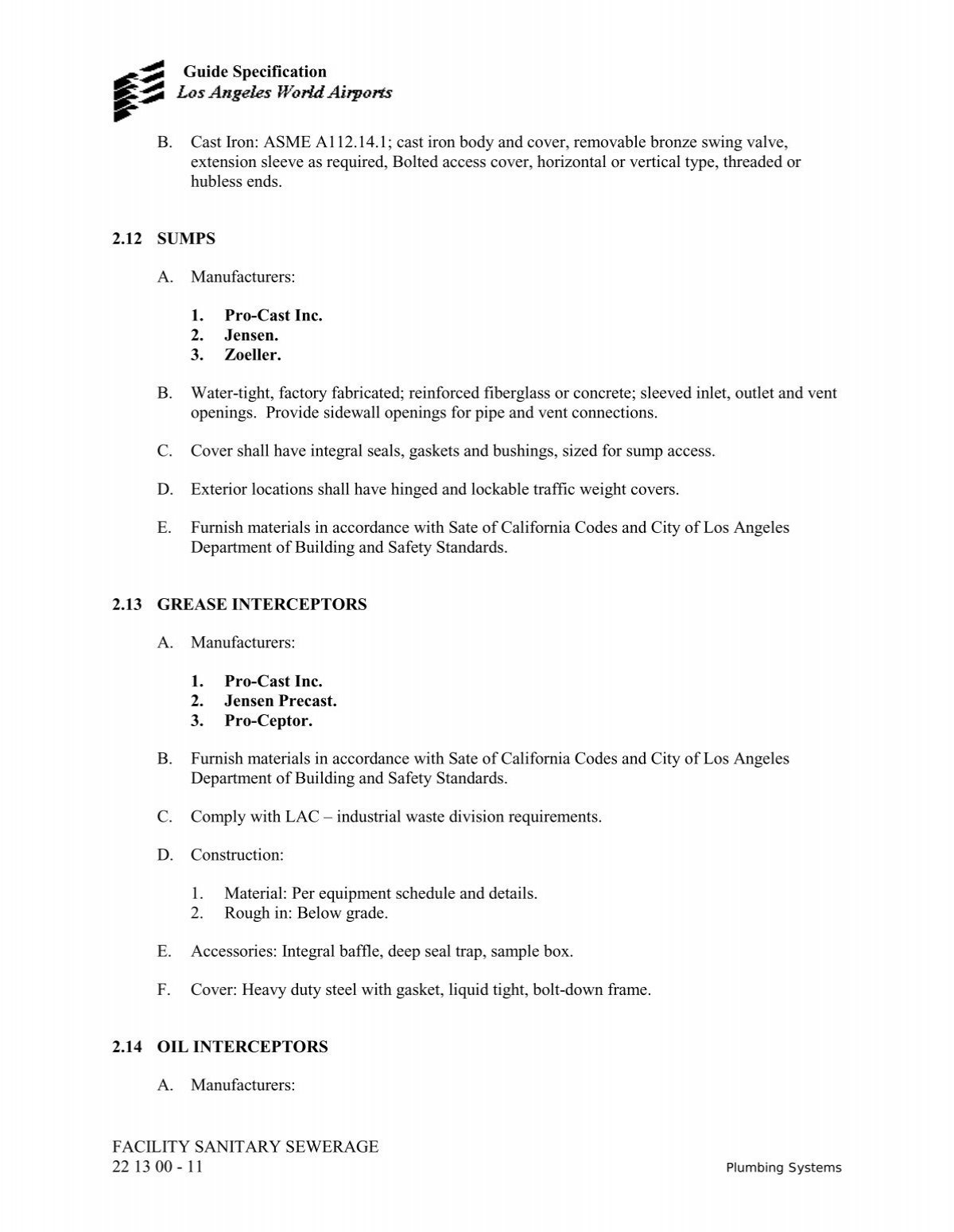 Guide Specification B. Ca