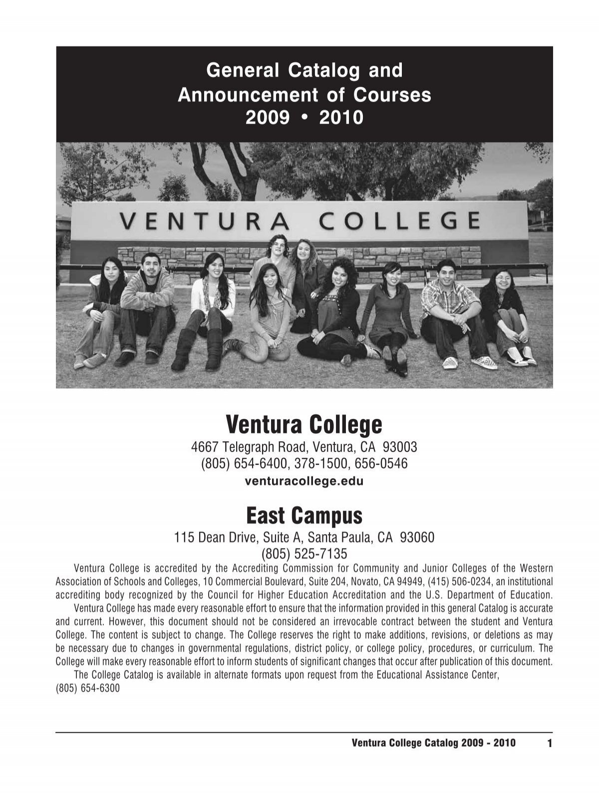 Table of Contents Enrolling at VC Is As Easy As 1  - Ventura College