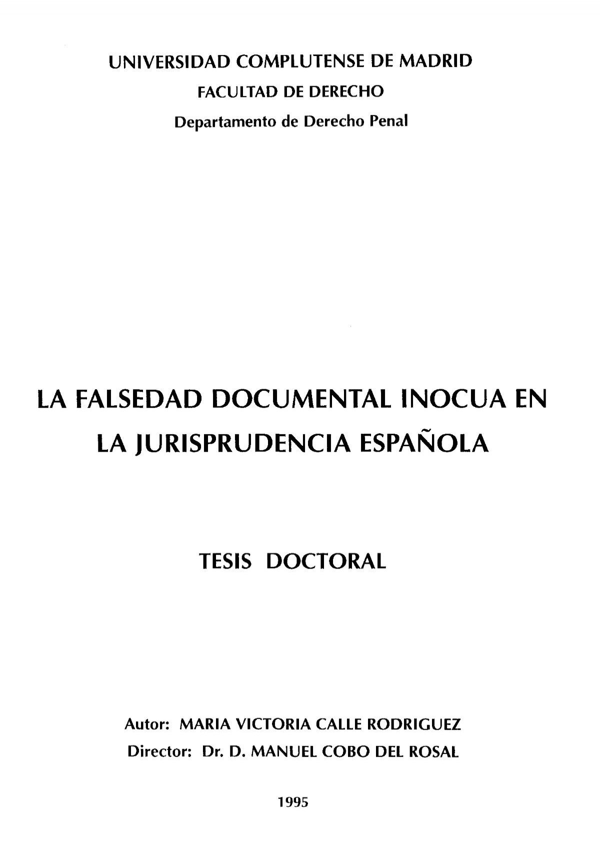la falsedad documental inocua en la jurisprudencia española