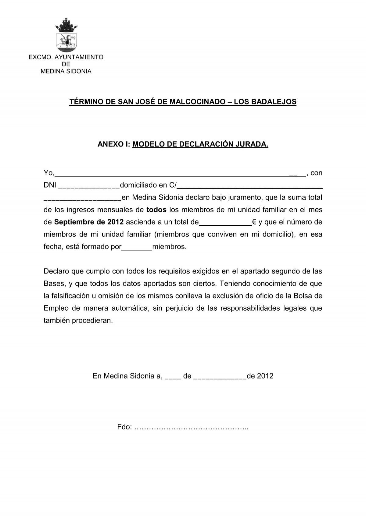Declaracion Jurada English - 0425