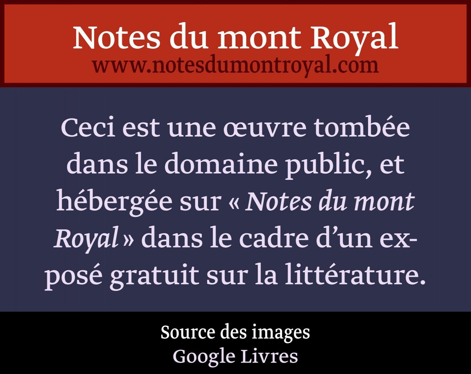 S Notes Du Mont Royal