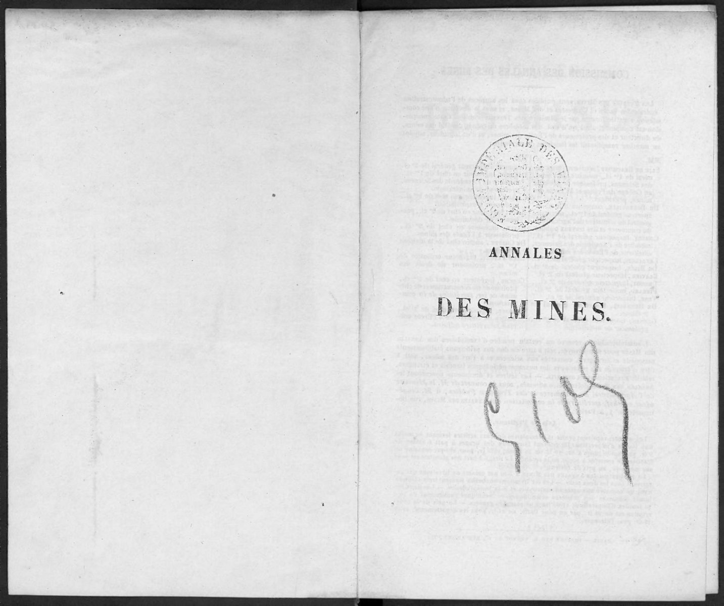 ANNALES - Journal des mines et Annales des mines 1794-1881.