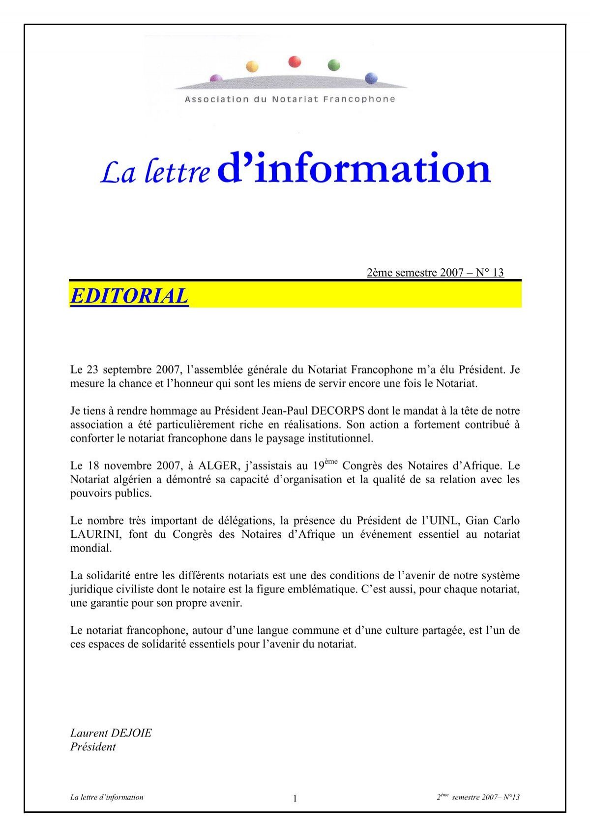 lettre-d-information-n-13 - Association du Notariat Francophone