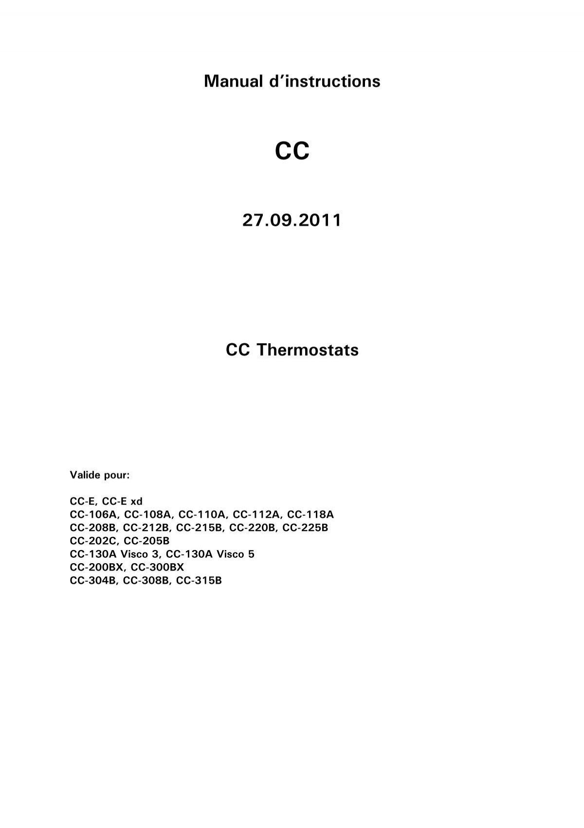Thermostat entre 0 et 65 ° C avec prise de terre (B)