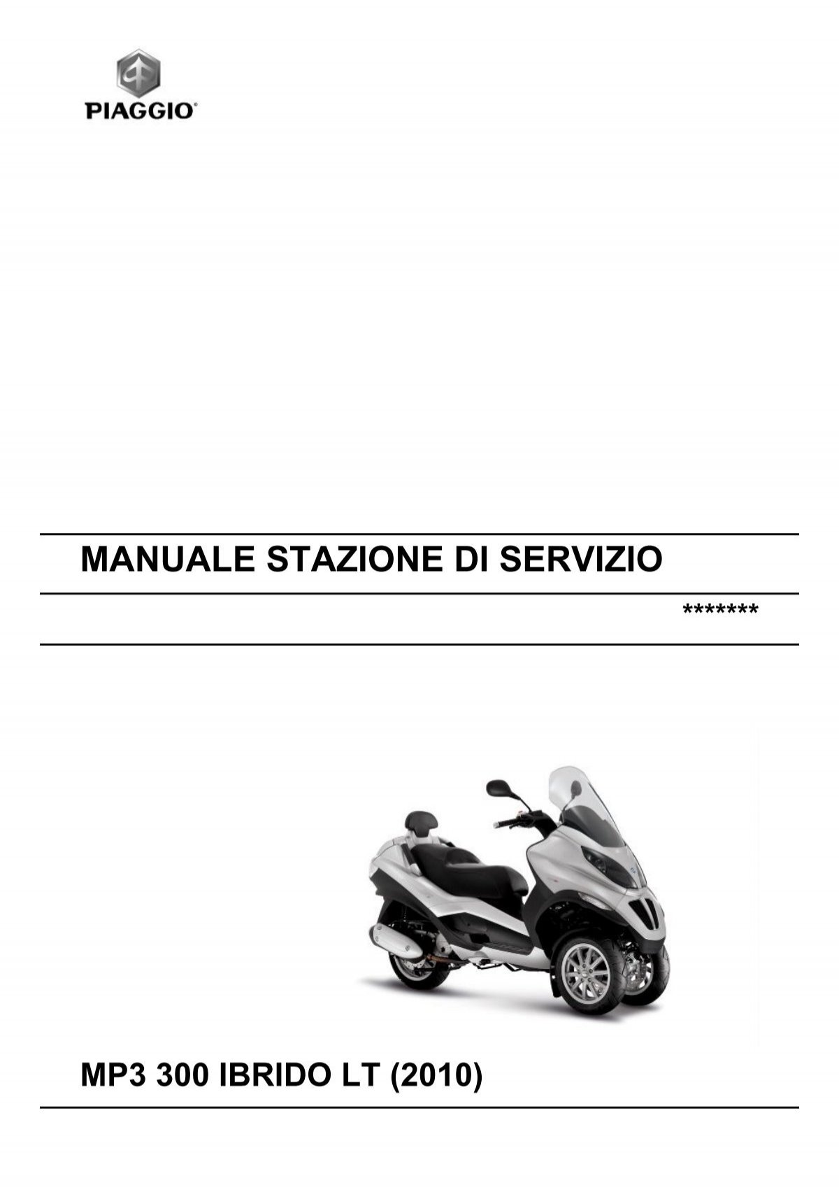manuale stazione di servizio mp3 300 ibrido lt (2010)