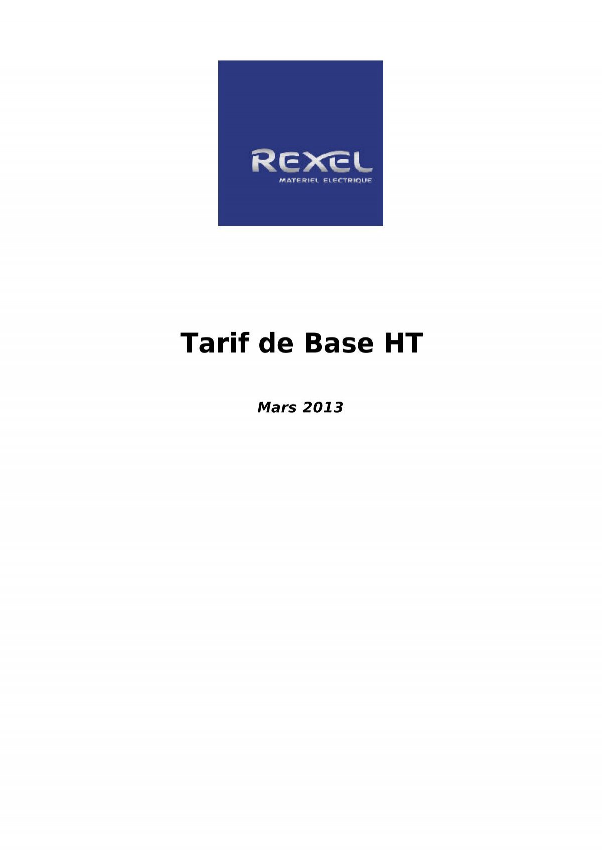 Tarif de Base HT - Rexel