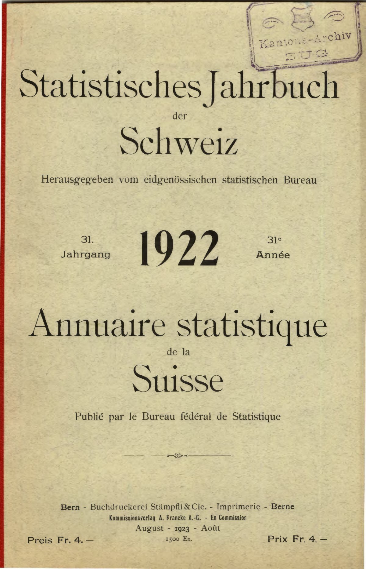 Switzerland Yearbook - 1922