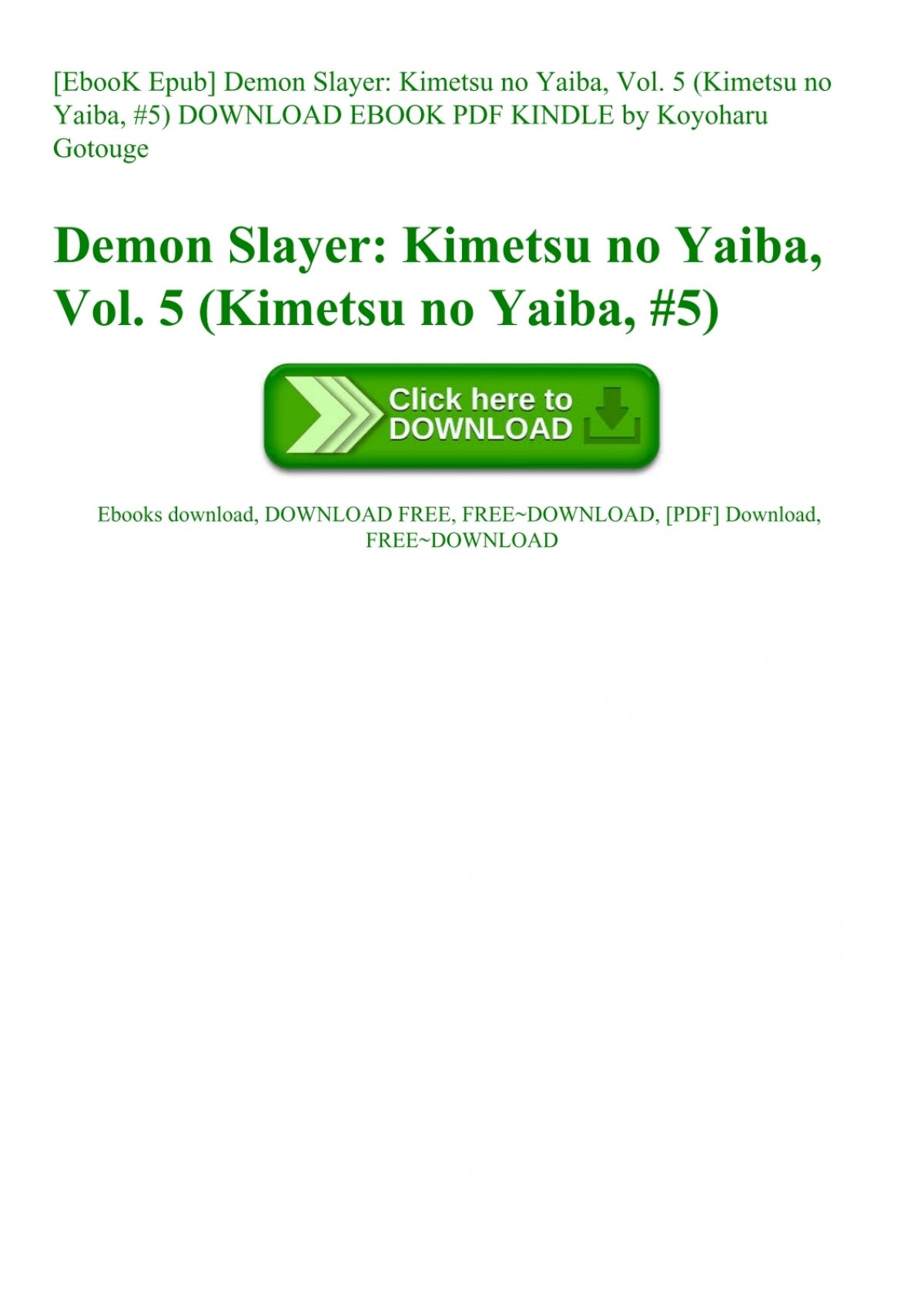 Ebook Epub Demon Slayer Kimetsu No Yaiba Vol 5 Kimetsu No Yaiba 5 Download Ebook Pdf Kindle By Koyoharu Gotouge