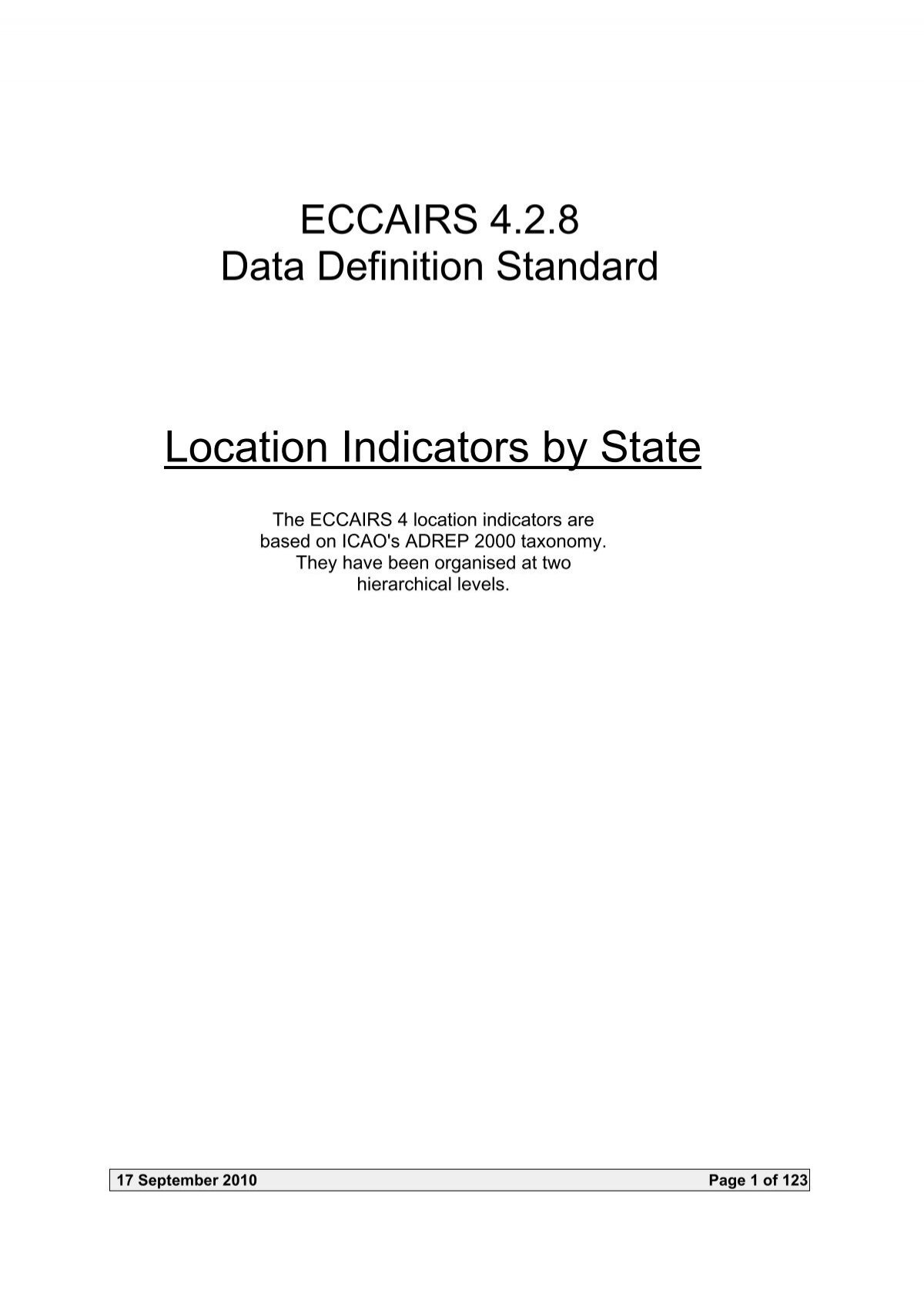 Location Indicators By State Skybrary