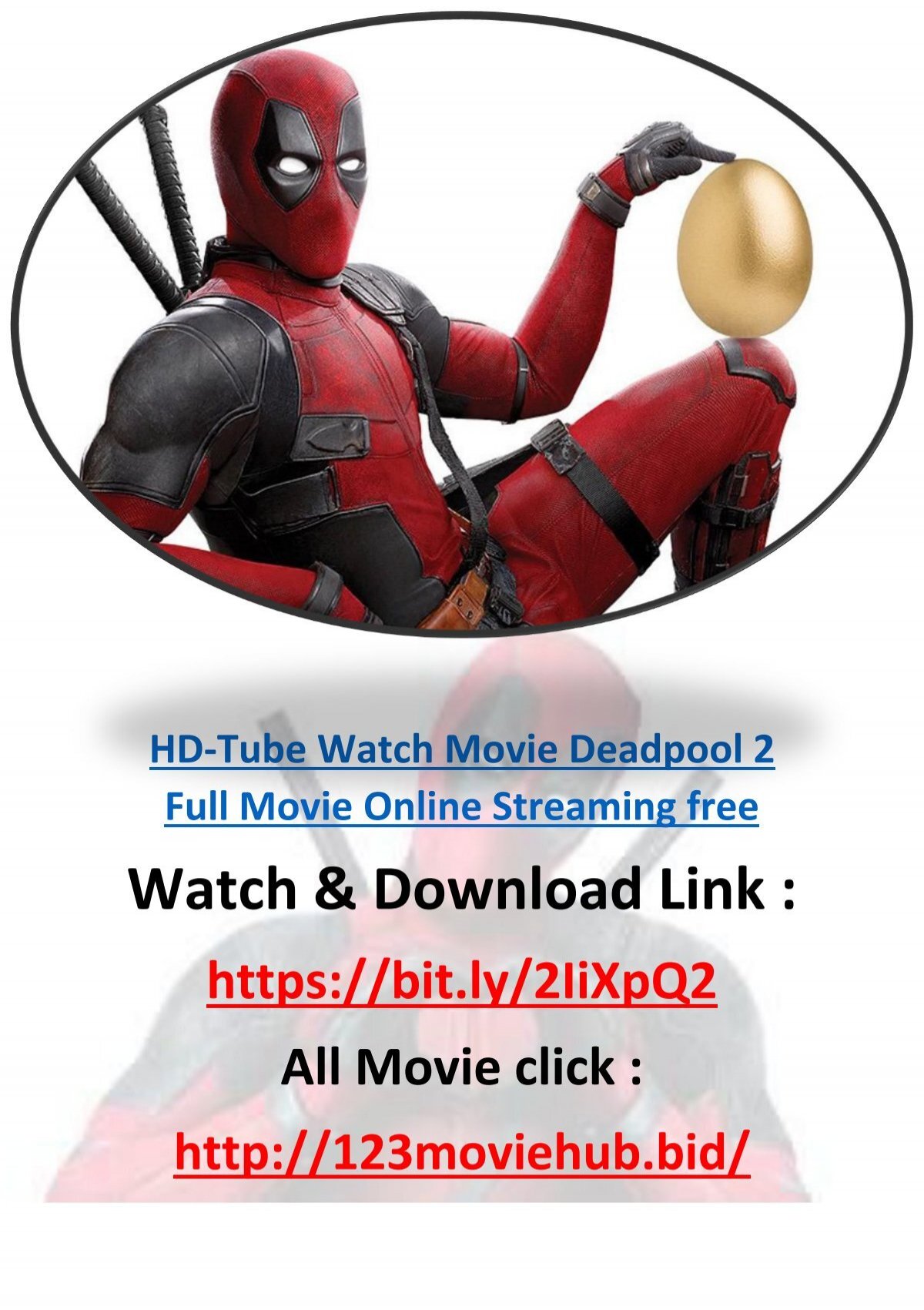 Stream Deadpool 2 Full Movie Online Streaming Free 2 0 1 8 825mb Download
