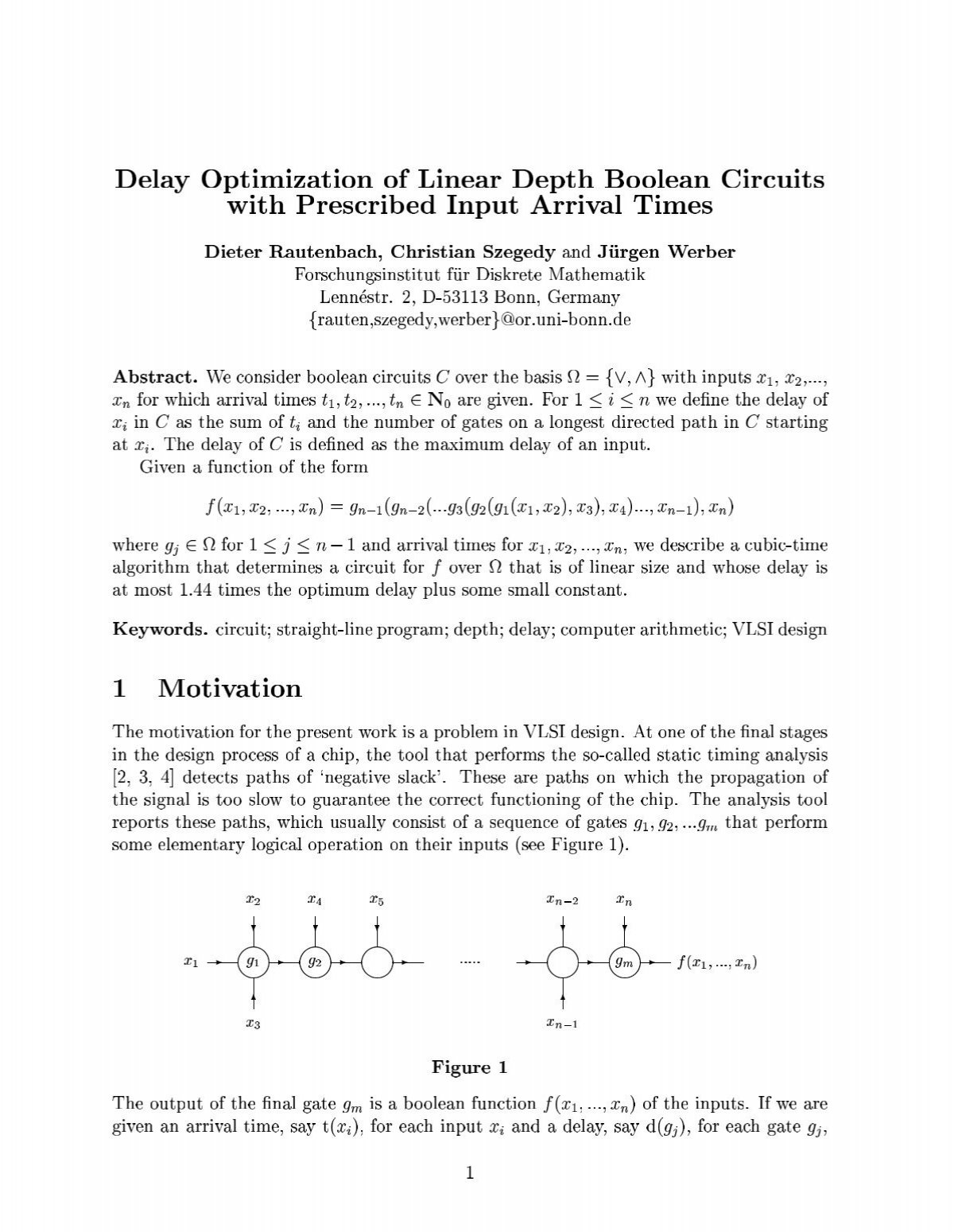 Delay Optimization Of Linear Depth Boolean Circuits With Prescribed