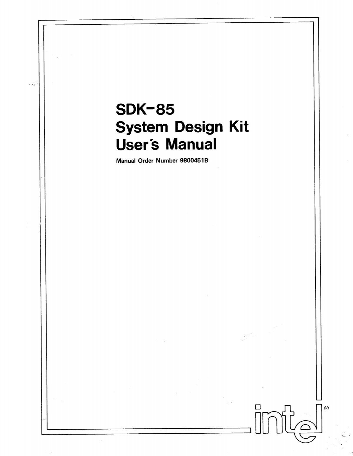 Sdk 85 System Design Kit User S Manual
