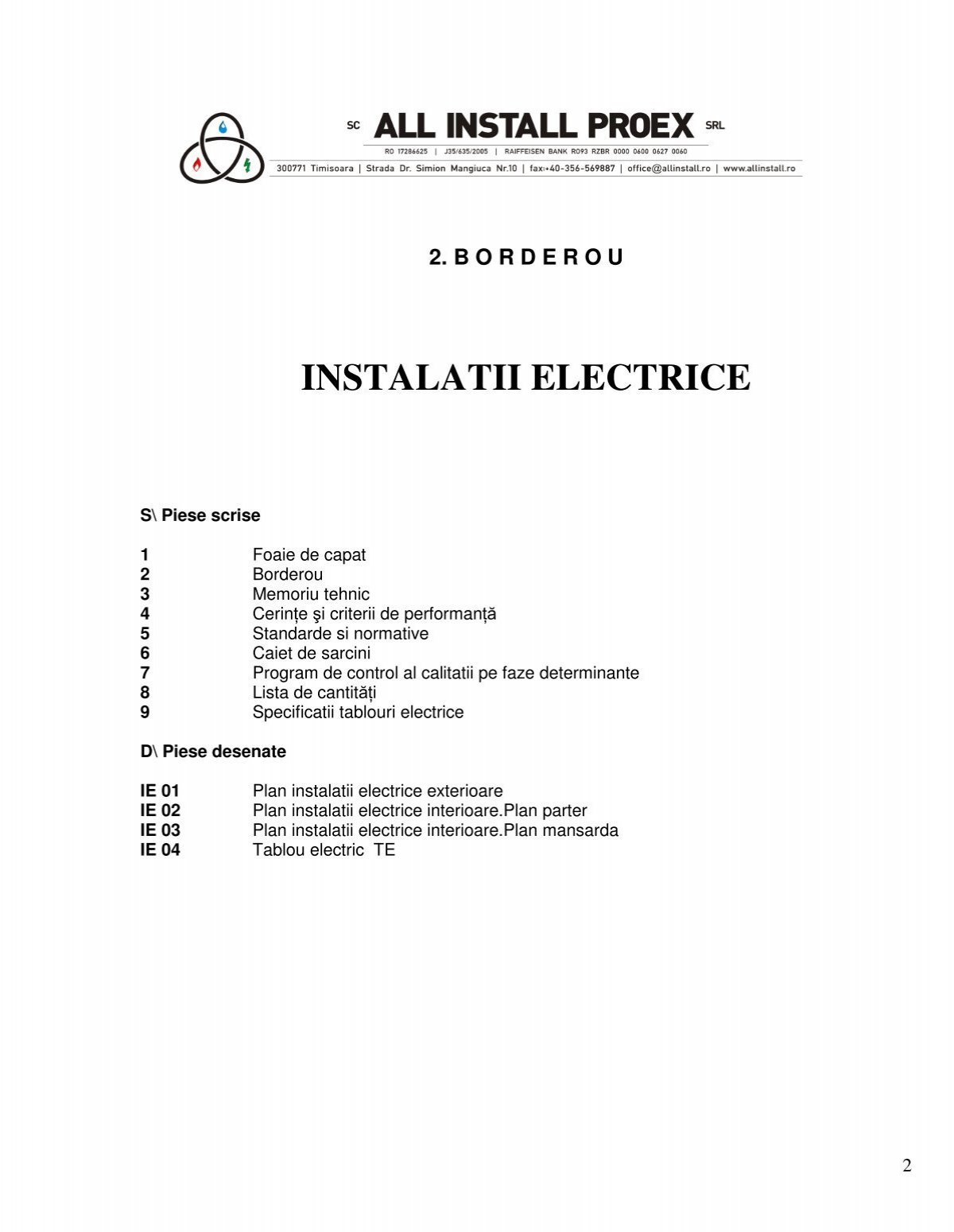 INSTALATII ELECTRICE - Fundatia Pentru Voi