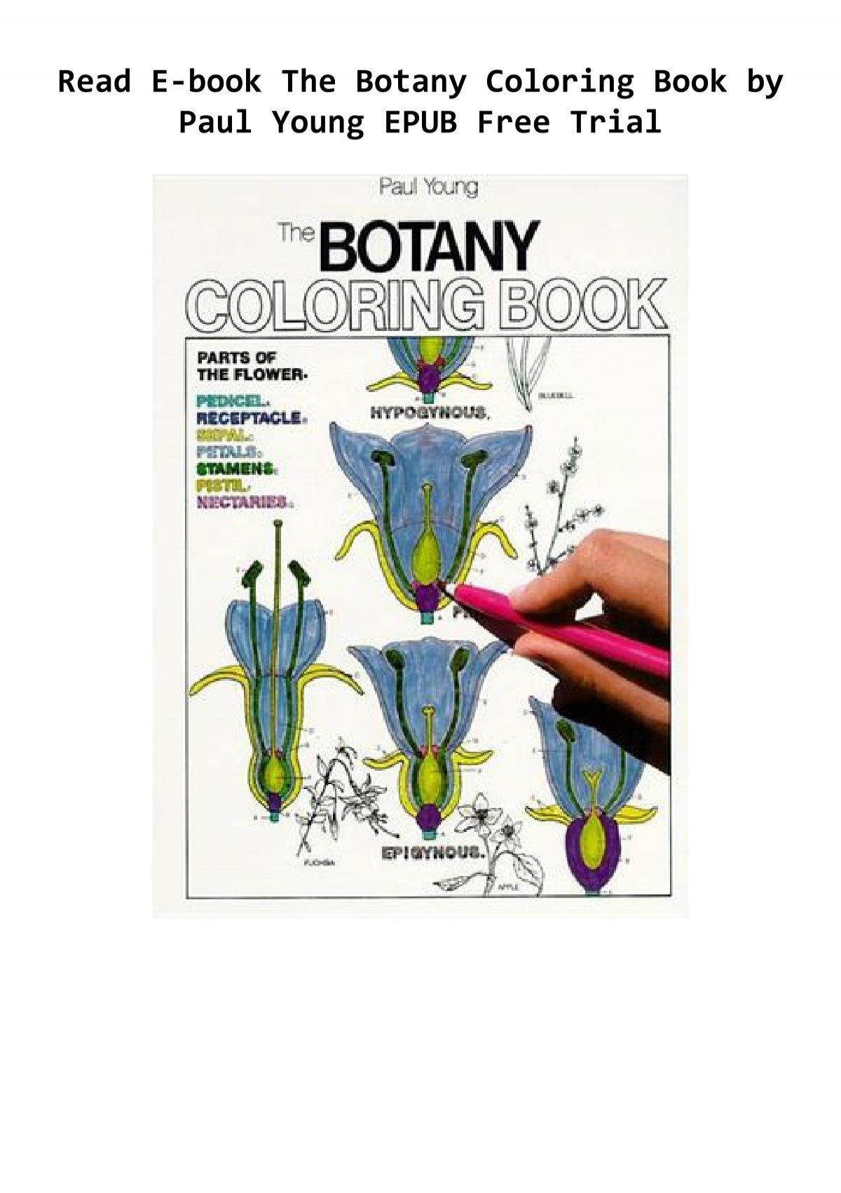 Download Read E Book The Botany Coloring Book By Paul Young Epub Free Trial