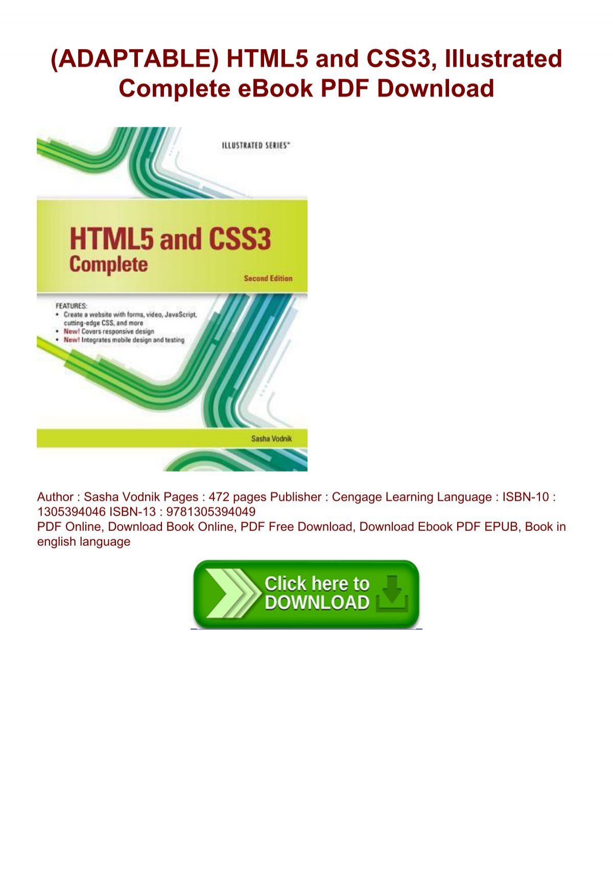 html5 and css3 illustrated complete 1st edition pdf download
