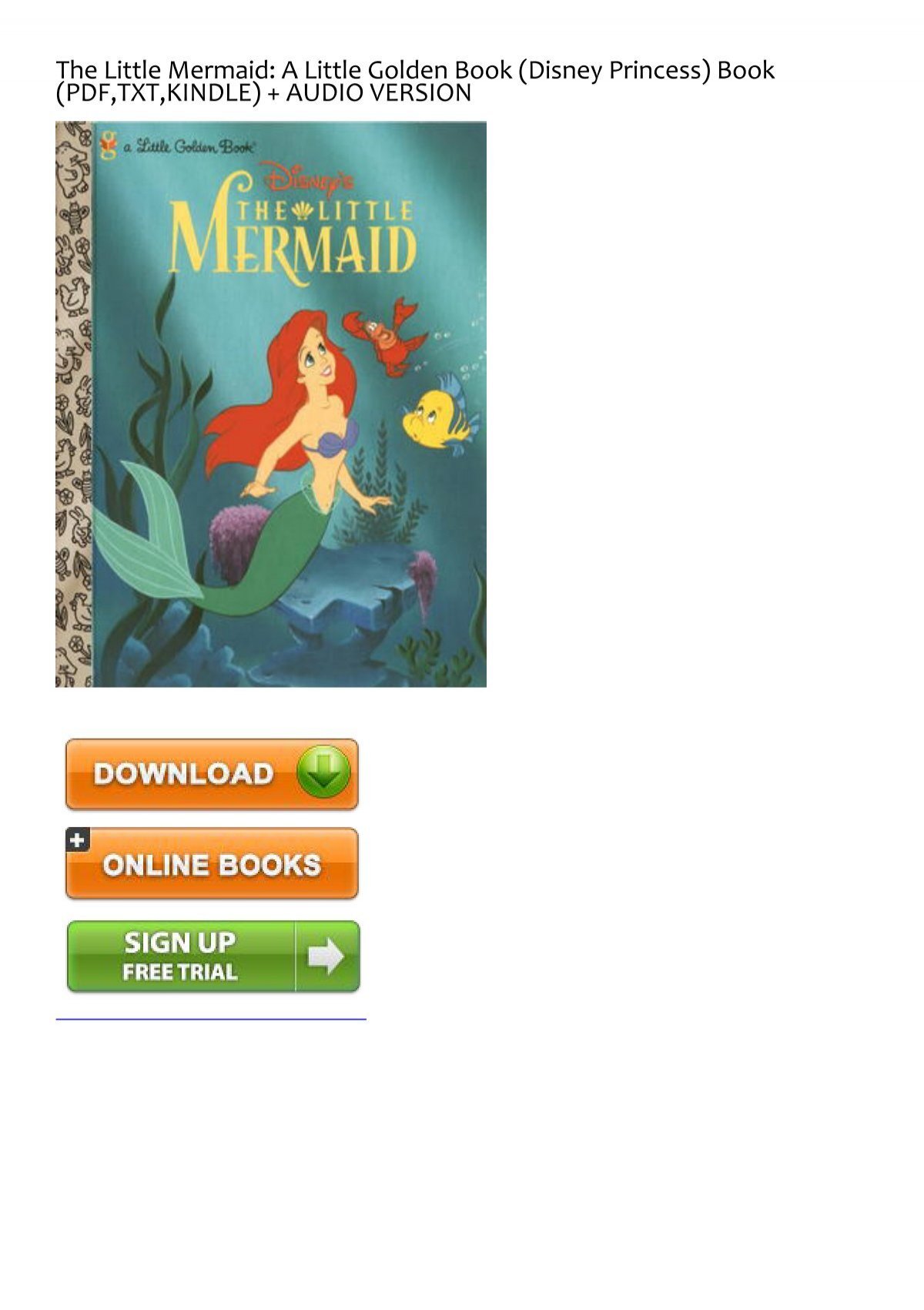 UPBEAT) The Little Mermaid: A Little Golden Book (Disney Princess