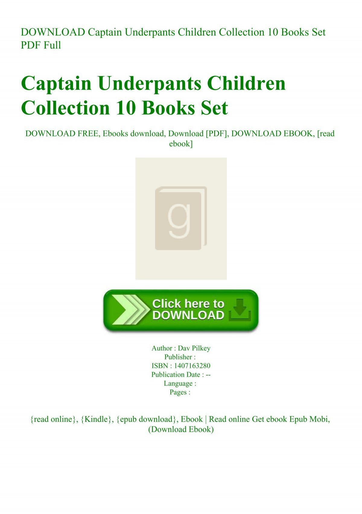 captain underpants book set 10